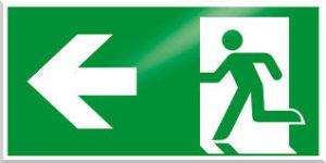 Exit sign for evacuating building