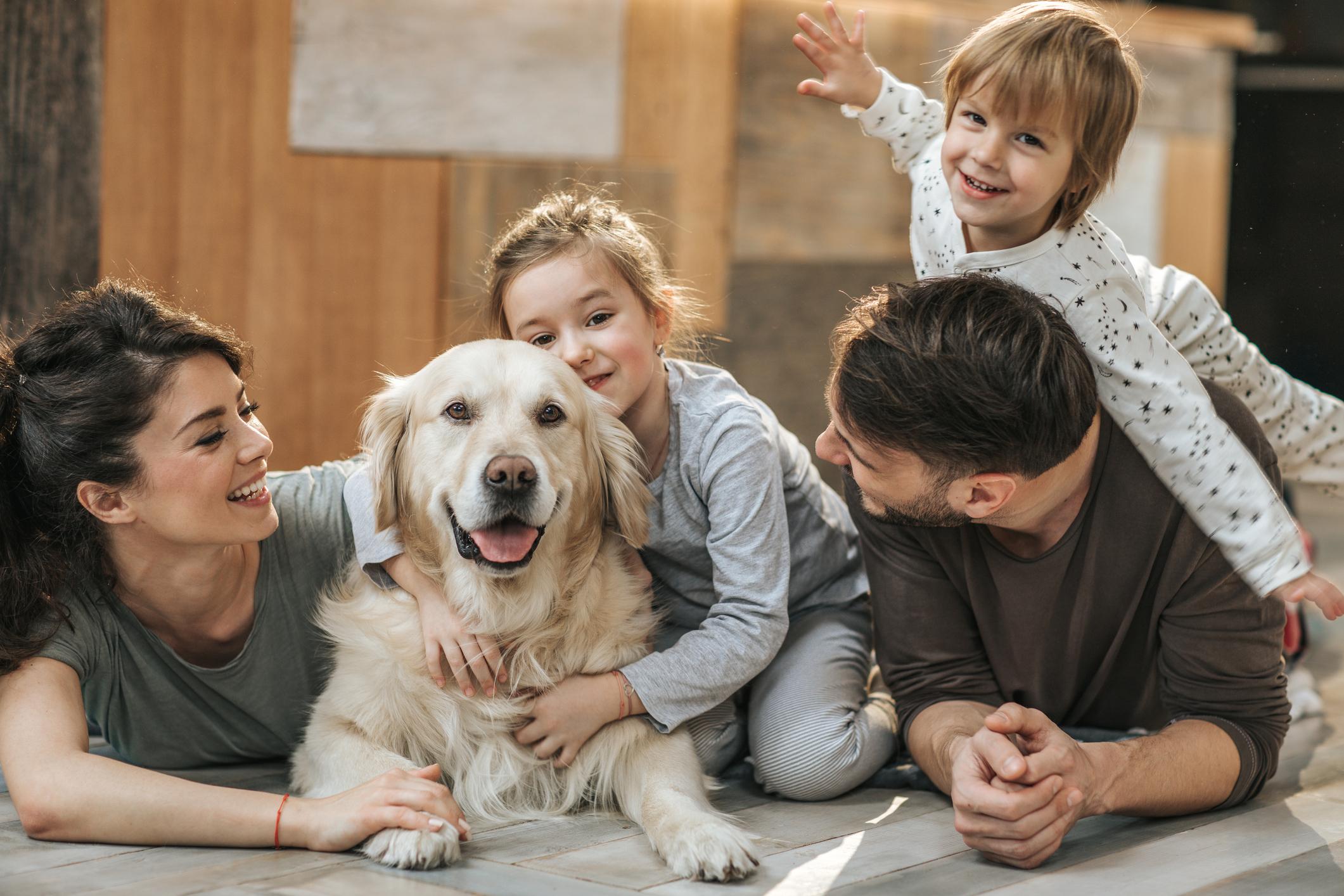 Family with their dog